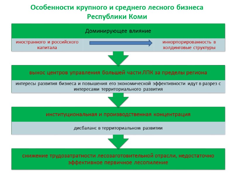 Особенности крупного и среднего лесного бизнеса Республики Коми